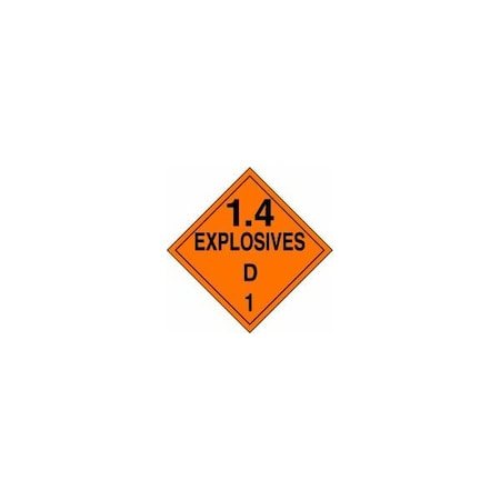 Accuform DOT PLACARD HAZARD CLASS 1  MPL129VS50 MPL129VS50